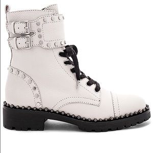 SAM EDELMAN White Jennifer combat boot